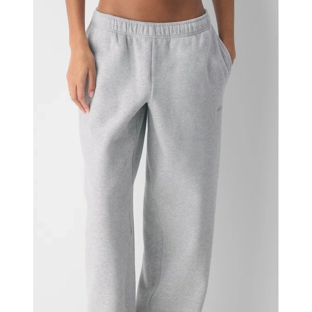 Aritzia Tna Cozy Sweatfleece Mega Straight Sweatpants Heather Chrome XL Grey - Picture 2 of 7